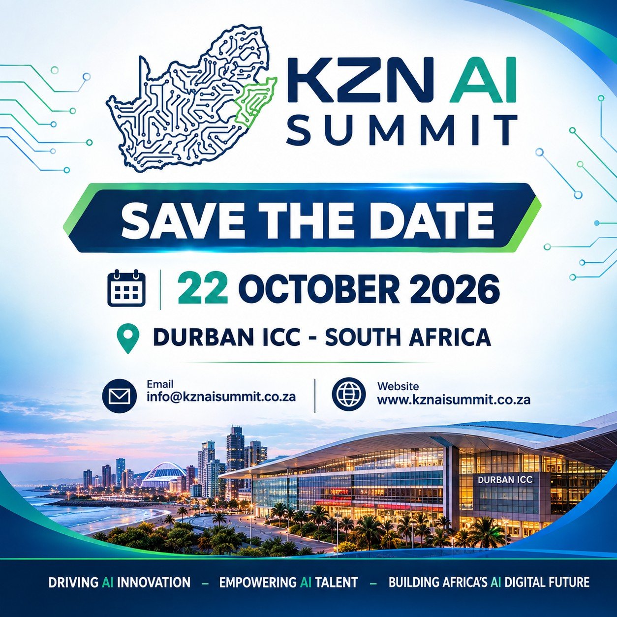 KZN AI Summit 2026 - Save the Date, 22 October 2026, Durban ICC
